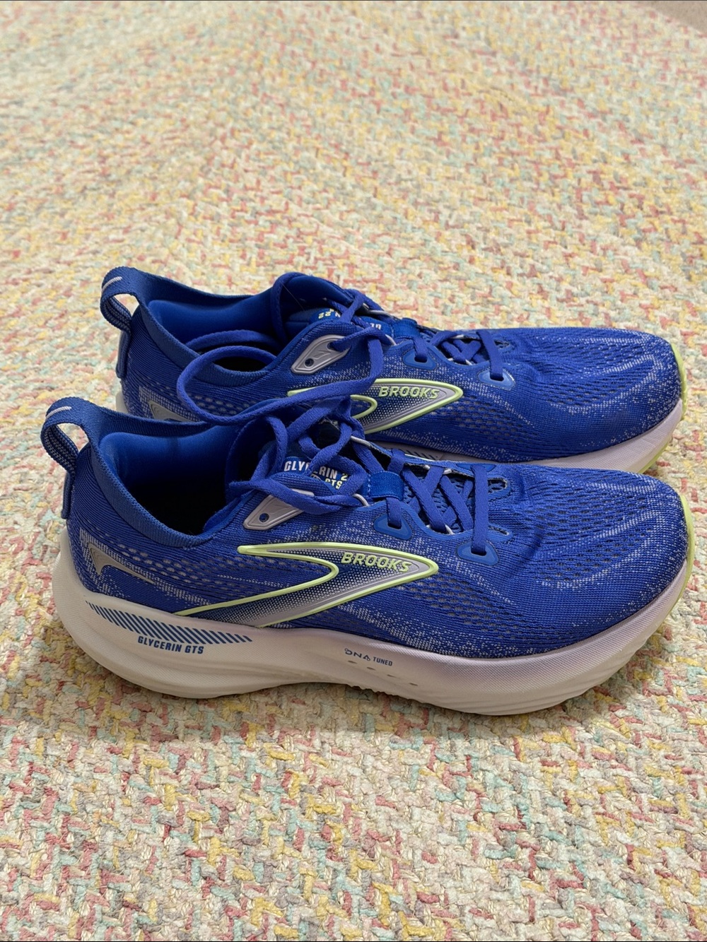 Brooks Women’s Glycerin GTS 22 Running Shoes in Royal Blue with Lime 🍋🟩 Green - Picture 4 of 15